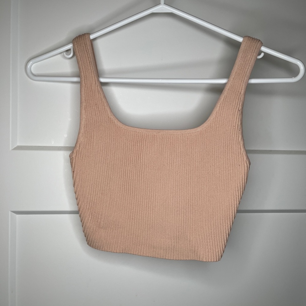Babaton Beige Ribbed Tank Top - Picture 3 of 6